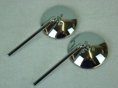 NOS 6 INCH STEM CHROME MOTORCYCLE MIRROR SET - HARLEY KNUCKLEHEAD PANHEAD SHOVEL