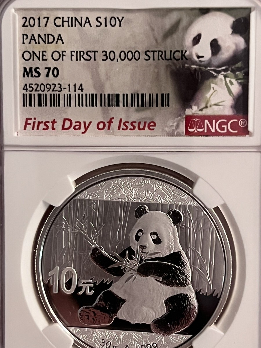Pandaページ 2) 2017 1oz SILVER CHINA PANDA S10Y NGC MS70 FDI. NGC