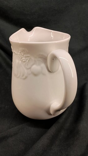 Creamer Pitcher by Gibson-Raised Embossed Fruit Pattern- White - Picture 4 of 6