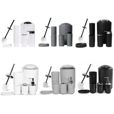 Bathroom Accessories Set Bath Toilet Brush Lotion Bottles Holder Soap Dish, 6PCS