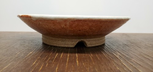 Shino Glazed Footed Bowl Signed Eileen / American Studio Pottery/ Rust Color - Picture 12 of 12