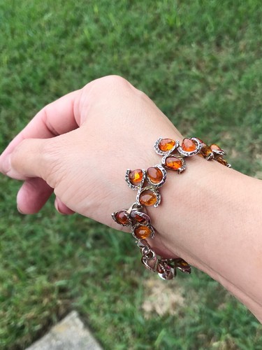 GENUINE BALTIC AMBER BRACELET .925 Sterling Silver FREE FAST SHIPPING! - Picture 8 of 12