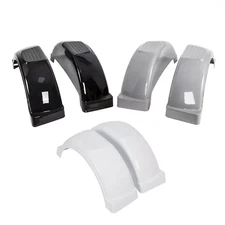 Pair Single Axle Trailer Plastic Fenders 13" Wheels Tire Top Step Skirt Boat