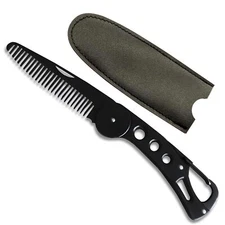 Stainless Steel Folding Beard Comb For Men Mustache Comb Multifunctional Pocket