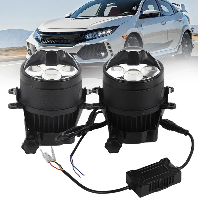 3.0'' Bi LED Fog Lights Projector Len Hi-Lo 110W 50000LM H11 HID LED Retrofit - Image 3 of 4