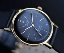 New Poljot De LUXE Ultra SLIM Watch Mens  Vintage USSR Case Stainless Steel 