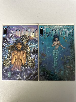 Fathom #1 1998 Top Cow Image Comics Michael Turner Variant Cover Lot of 2 VF/NM
