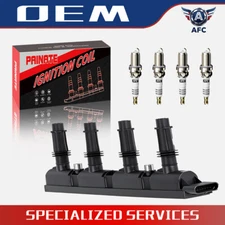 4X Ignition Coil + Spark Plugs For Buick Encore Chevy Cruze Sonic 1.4L UF669 OEM