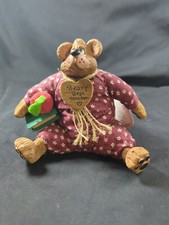 Russ Beanbag Bear The Country Folks Miss Appleton Ceramic Plush Shelf Sitter