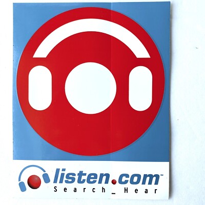 Vintage Listen.com Search_Hear Sticker Headphones Logo Y2K Dot Com Era 4''x5''