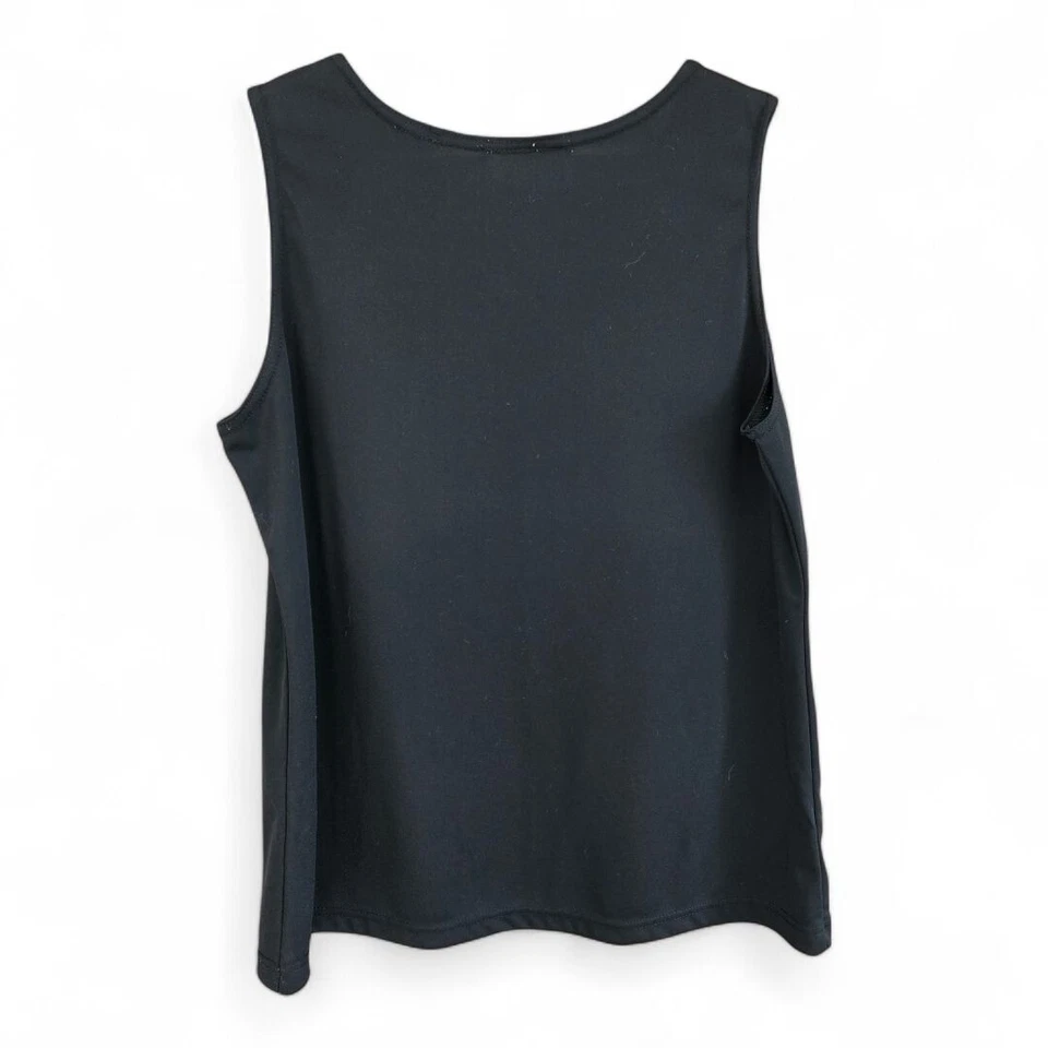 Top tejido drapeado negro sin mangas Willi Smith Collection para mujer Foto 4 de 4