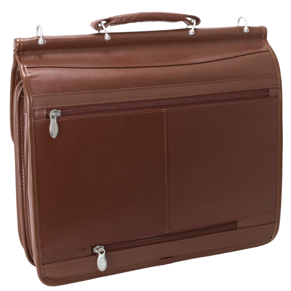 McKlein USA Halsted 15.6" Leather Double Compartment Laptop Briefcase Assorted C - Image 3 of 4
