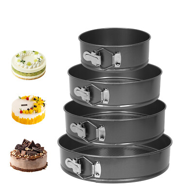 4er Set runde Springform Backformen Kuchenform Antihaft Tortenform 18/24/26/28cm