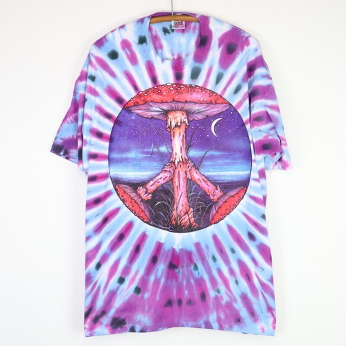 Vintage 1990s Mushroom Peace Tie Dye 