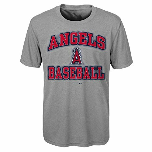 MLB Youth Boys 8-20 Angels Short sleeve Grey performance Tee, L(14-16), Heath... - Picture 1 of 2