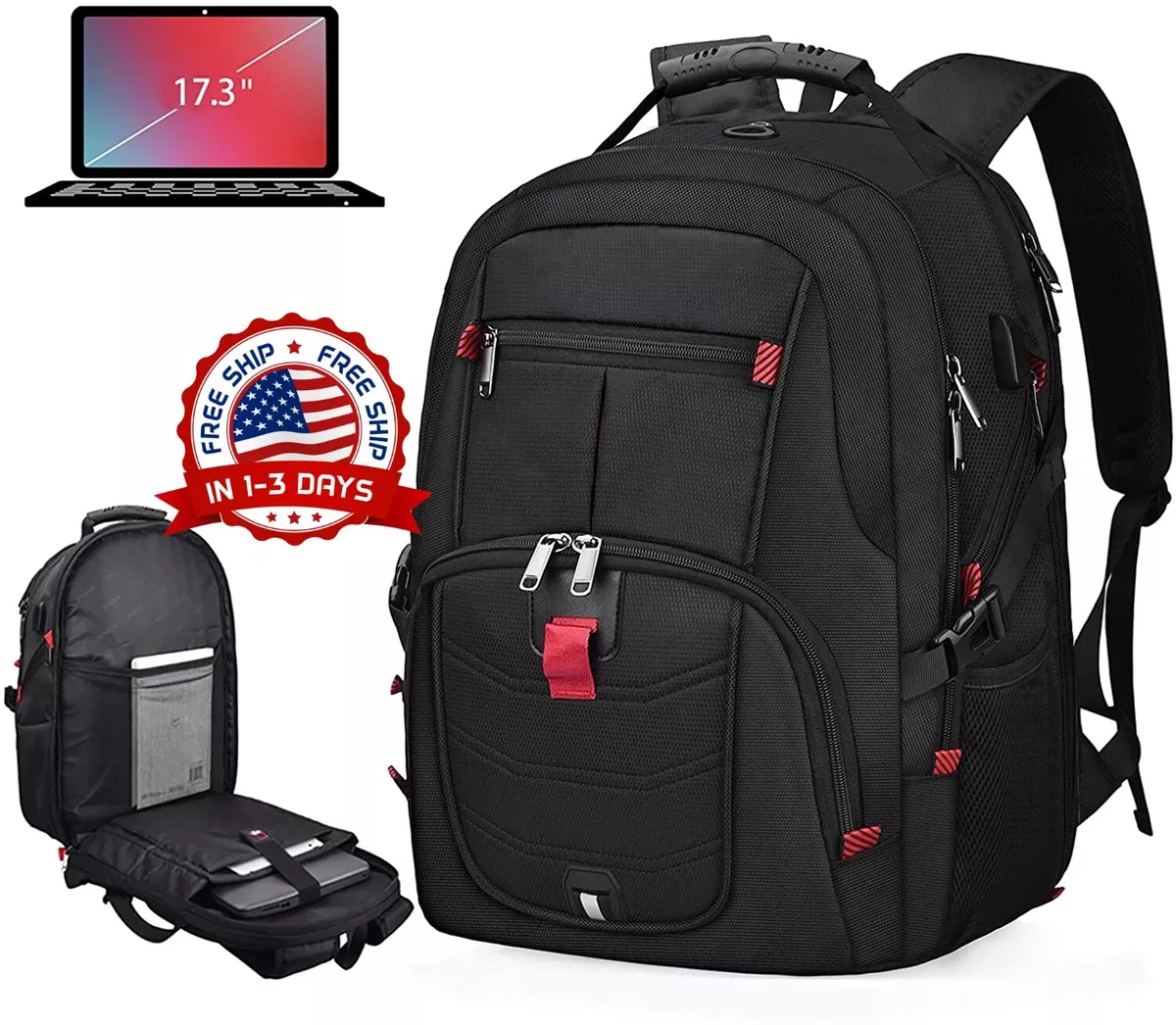 Mochila Portátil Hombre 17.3 Pulgadas Antirrobo Impermeable