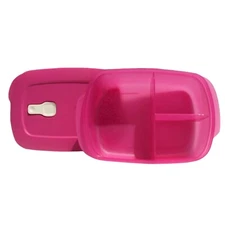 Tupperware Crystalwave Plus Microwave Rectangular Divided Dish Pink NEW!