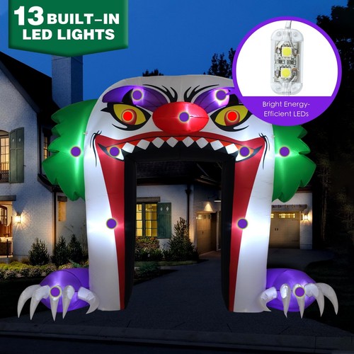 Giant 10 FT Halloween Inflatables Clown Archway Outdoor Decorations, Scary Ha... - Picture 3 of 6