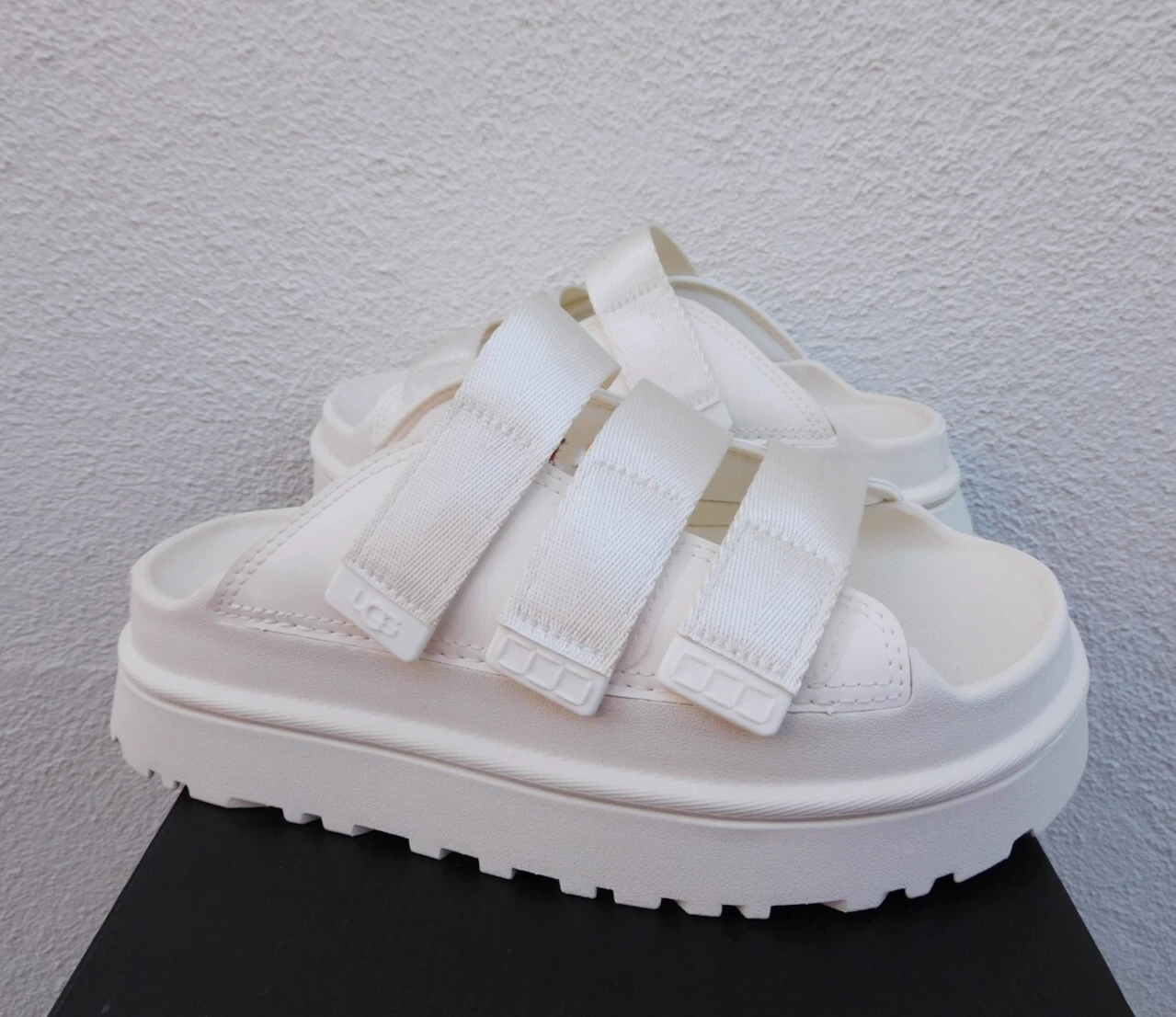 SANDALI UGG JASMINE GOLDENG SLIDE PLATFORM DONNA US 7 EUR 38 ~NUOVI CON SCATOLA