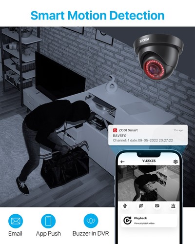 ZOSI H.265 Home Security Camera System 1080p with Hard Drive 1T 8CH 5MP Lite DVR - Picture 3 of 11