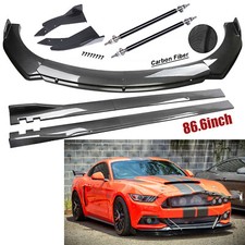 For Ford Mustang Fiber Front Bumper Lip Spoiler 86.6 Side Skirt Kit