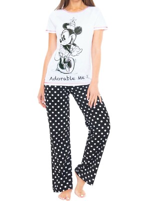 Minnie Mouse Disney PJs Adults Ladies S M L XL 2XL Pyjamas