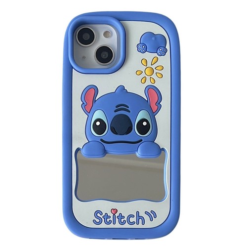 For iPhone 16 15 14 13 12 11 Pro Max Mirror Cartoon Stitch Silicone Phone Case - Picture 8 of 9