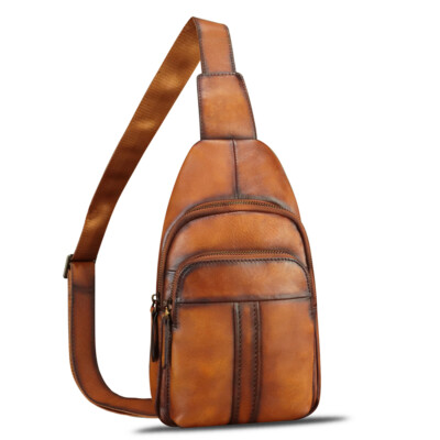 Genuine Leather Sling Bag Men Women Shoulder Crossbody Bag  display picture 3