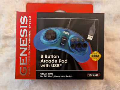 Retro-Bit Official Sega Genesis USB Controller 8-Button Pad for PC, Mac, Switch
