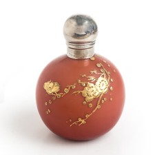 Peachblow Perfume Bottle in the Manner of Thomas Webb Stevens & Williams England