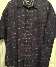 Vtg 90s Tommy Hilfiger Jeans Spell out flag logo Shirt sz XL XLarge blue Star