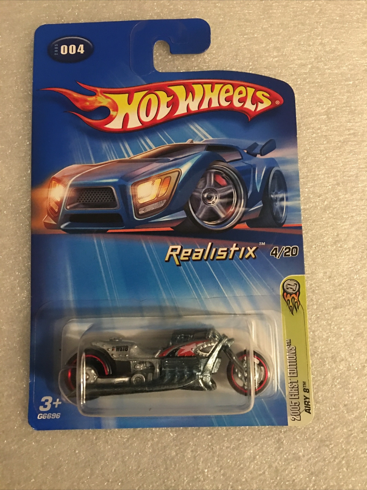 Hot Wheels Airy 8 #004 First Editions 2005 &ndash; Modello Moto Diecast 1:64 &ndash; Nuovo