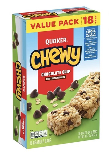 Quaker Chewy Chocolate Chip Granola Bars 18 ct, 0.84 oz