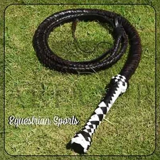Indiana Jones Bullwhip Genuine Leather Chocolate Brown 04 Feet Long 12 Plait