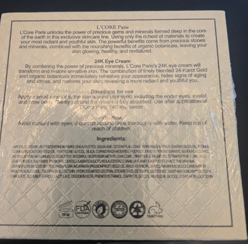 L'core • Paris • 24K Eye Cream • 1 oz • Factory Sealed! - Picture 3 of 5