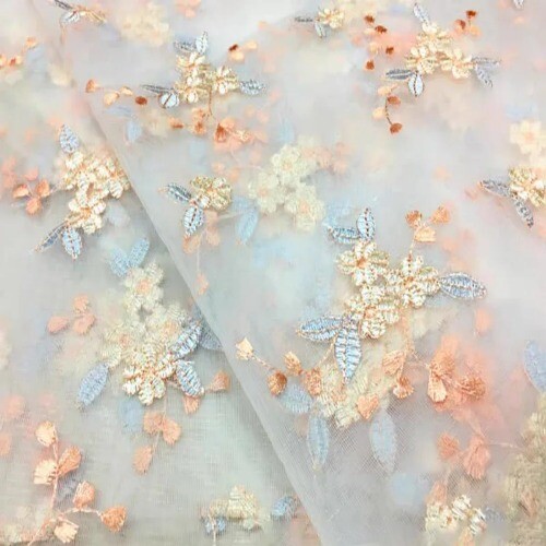 Embroidery Lace New Style Fresh Small Floral Banquet Dress Clothing DIY Fabric - Picture 9 of 32
