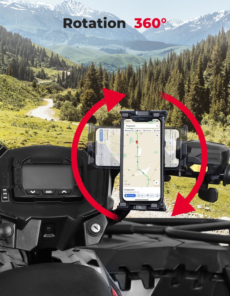0.6"2" UTV Cell Phone Holder Mount for Polaris RZR 900 1000 XP Pro