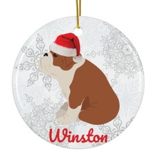 English Bulldog Ornament Gifts Personalized Mom Dad Christmas Tree Decoration