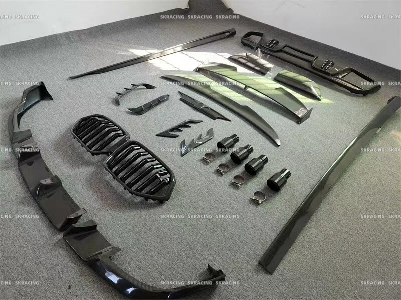 Kit de carrocería difusor trasero labio parachoques delantero fibra de carbono real para BMW X6 X6M 2020-23 Foto 4 de 4