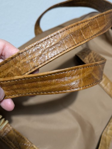 Vintage Moschino Tan Caramel Nylon Large Tote - Picture 18 of 21
