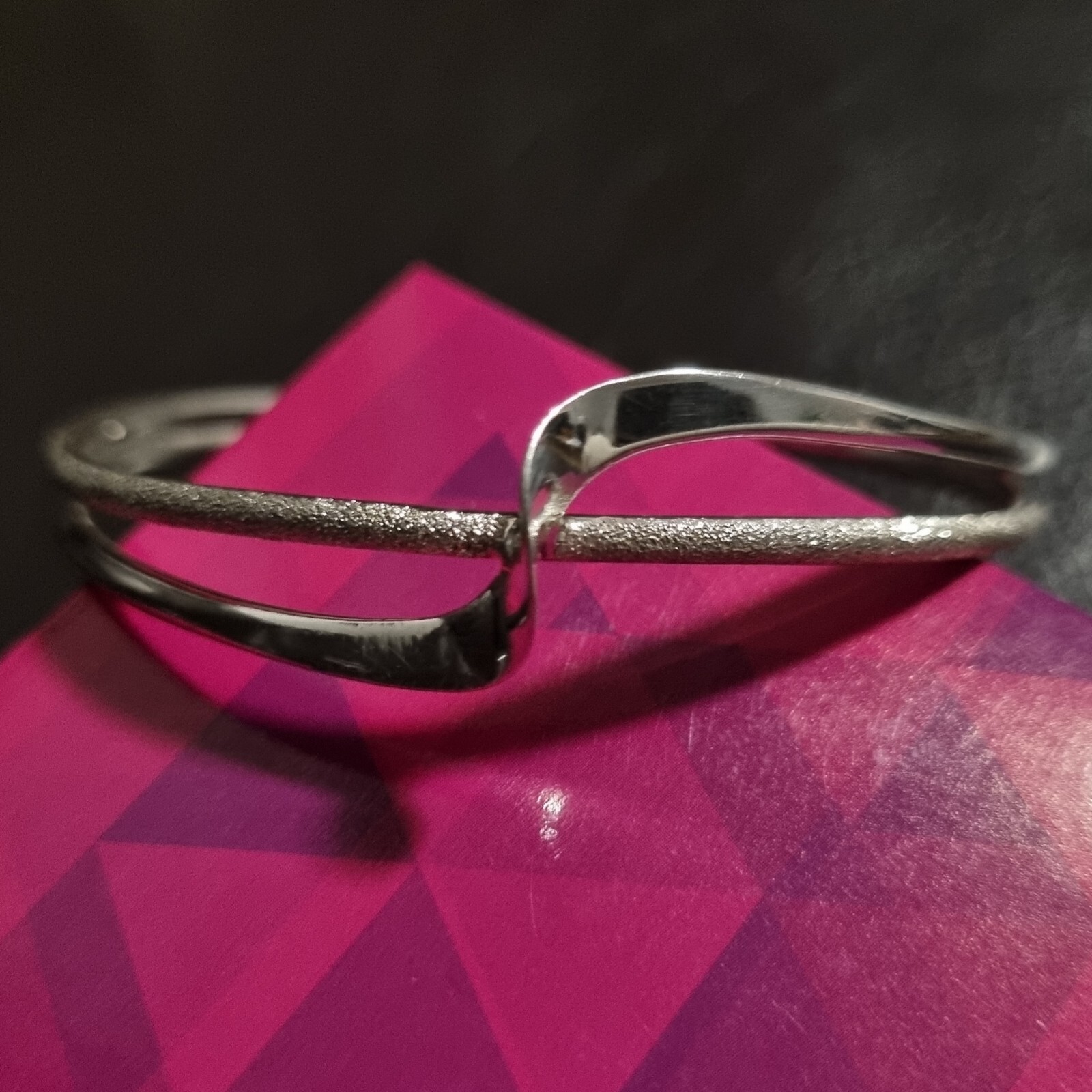 925 Solid Sterling Silver Stardust Wave Cuff Bang… - image 3