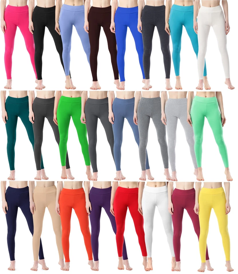 Merry Style Damen Freizeithose Leggings Elastischer Bund Lang Baumwolle S-XXL