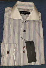 Bogosse mens multicolor stripe long sleeves dress shirt size 2 small