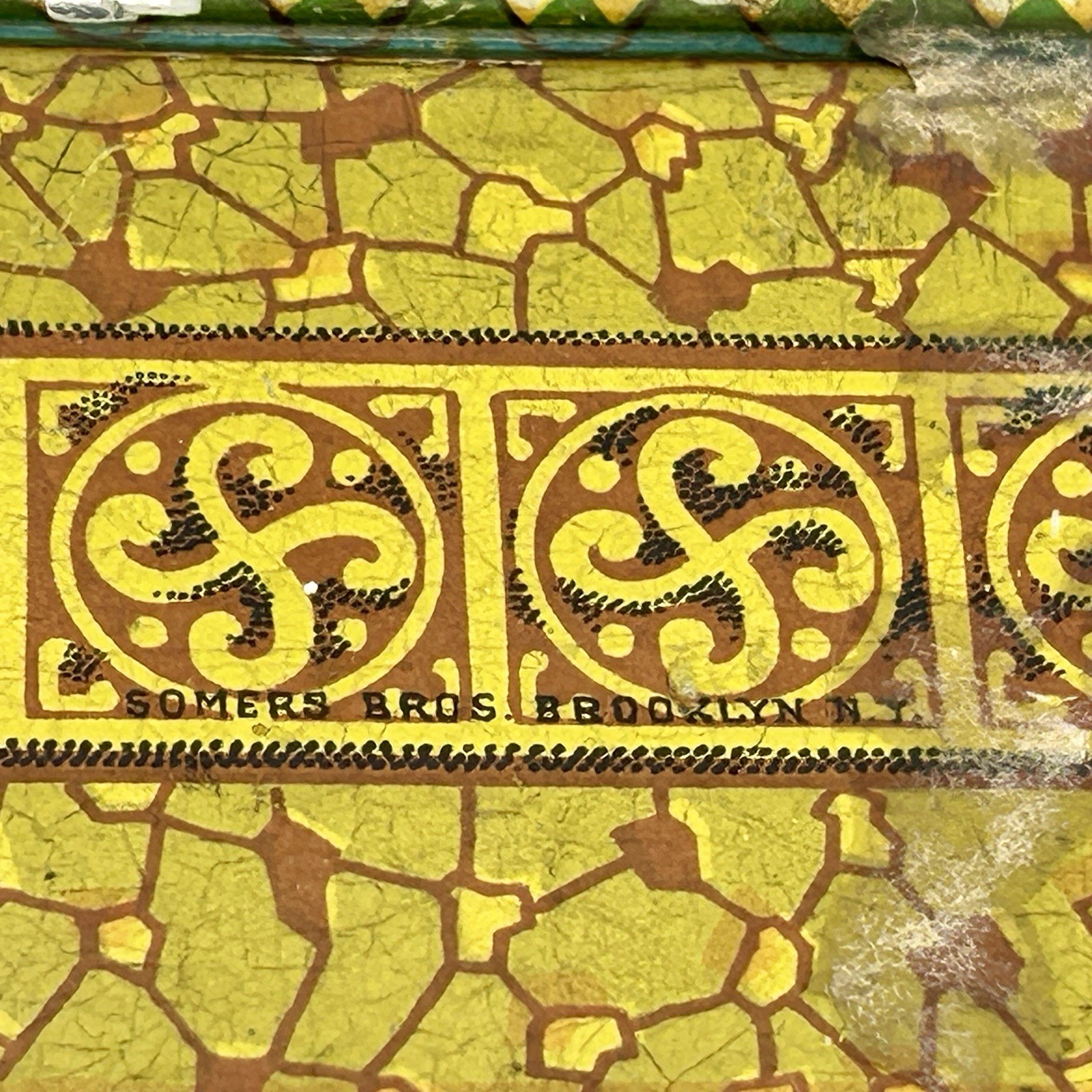 Antique J.B. Pace Scroll Cut Twist Tobacco Tin Somers Bros c.1880s Richmond VA