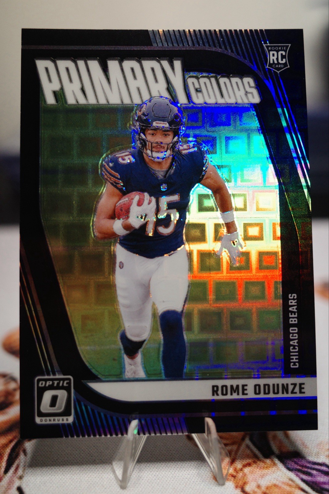 2024 Panini Donruss Optic Rome Odunze #16 Primary Colors Black Pandora /25 RC