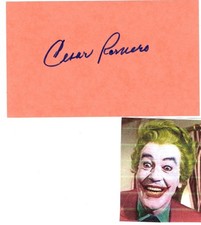 Cesar Romero signed card! The Joker!  Batman!