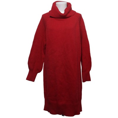 Edco, Rollkragenkleid, Größe: XL, Rot, Acryl/Baumwolle/Polyamid, Einfarbig #DEf