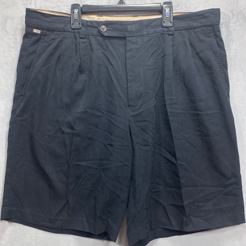 Tommy Bahama Relax Shorts Herren 36 schwarz 90% Seide plissiert leicht Golf Freizeit