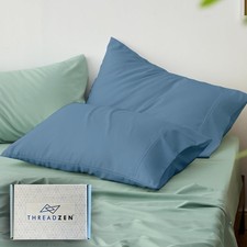 Queen Pillowcases Set of 2, 100 Cotton Easy Care - Breathable Pillow Case Co...