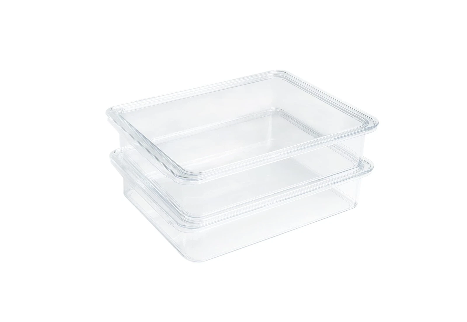 Stackable Fridge Storage Containers, Compact Organizers with Lids for Kitchen...